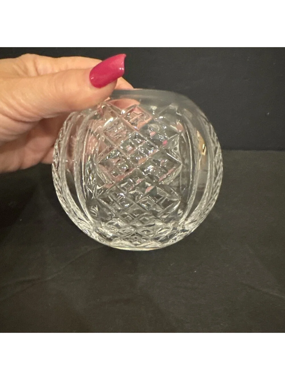 Vintage Waterford Crystal Glandore Rose Bowl Vase 3.5” H By 4” W